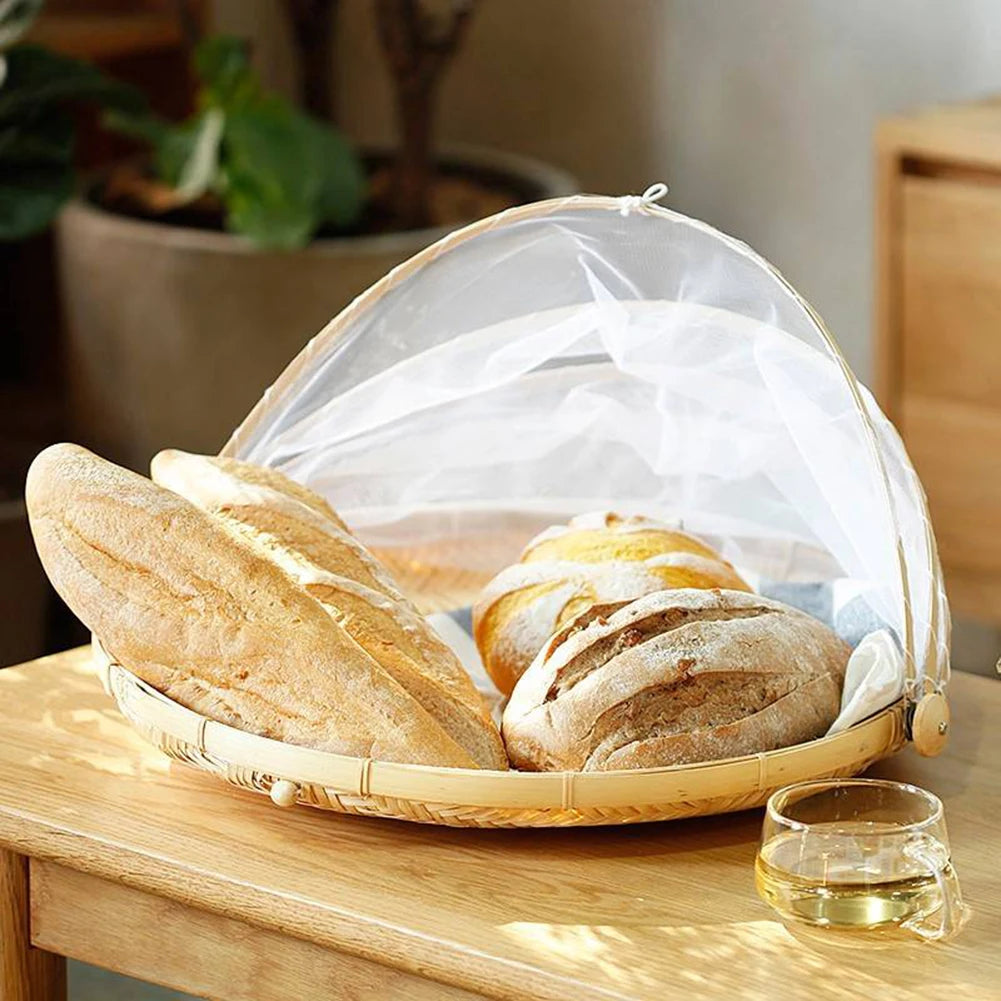 Elegant Picnic Basket with Mosquito Net Cover