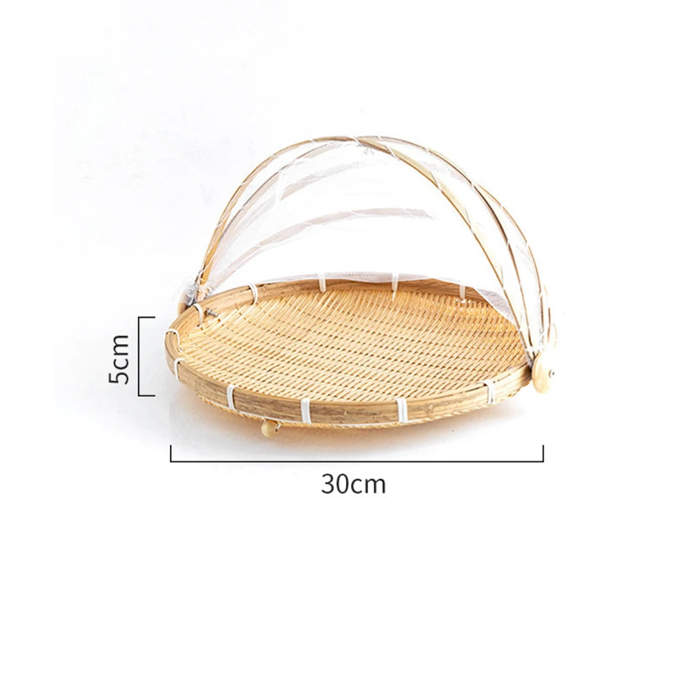 Elegant Picnic Basket with Mosquito Net Cover