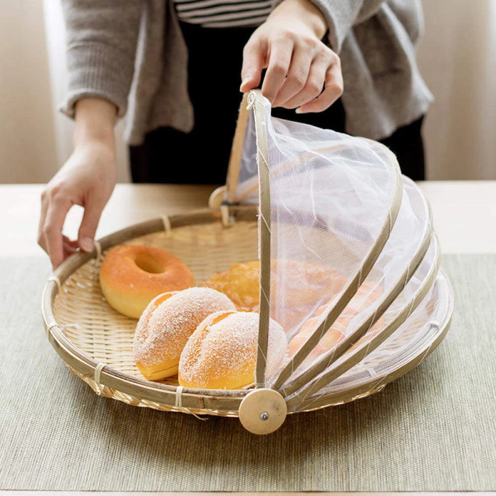 Elegant Picnic Basket with Mosquito Net Cover