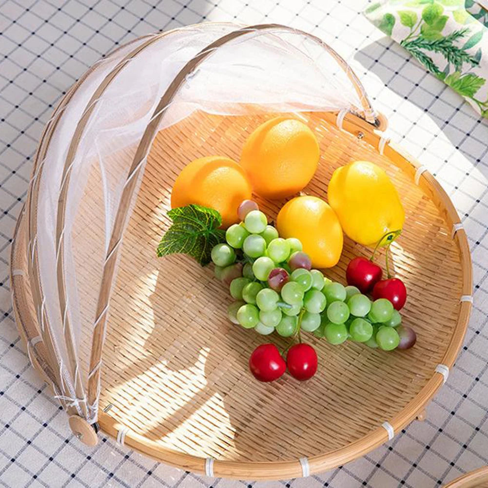 Elegant Picnic Basket with Mosquito Net Cover
