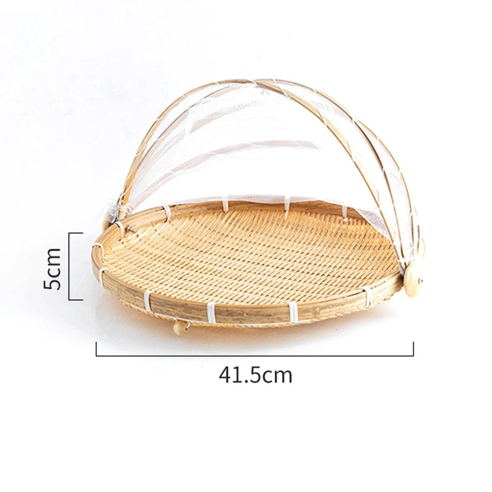 Elegant Picnic Basket with Mosquito Net Cover
