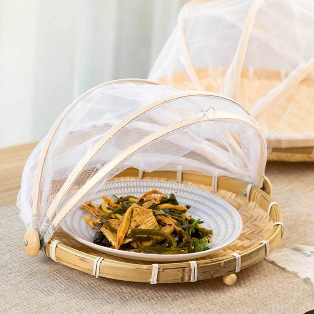 Elegant Picnic Basket with Mosquito Net Cover